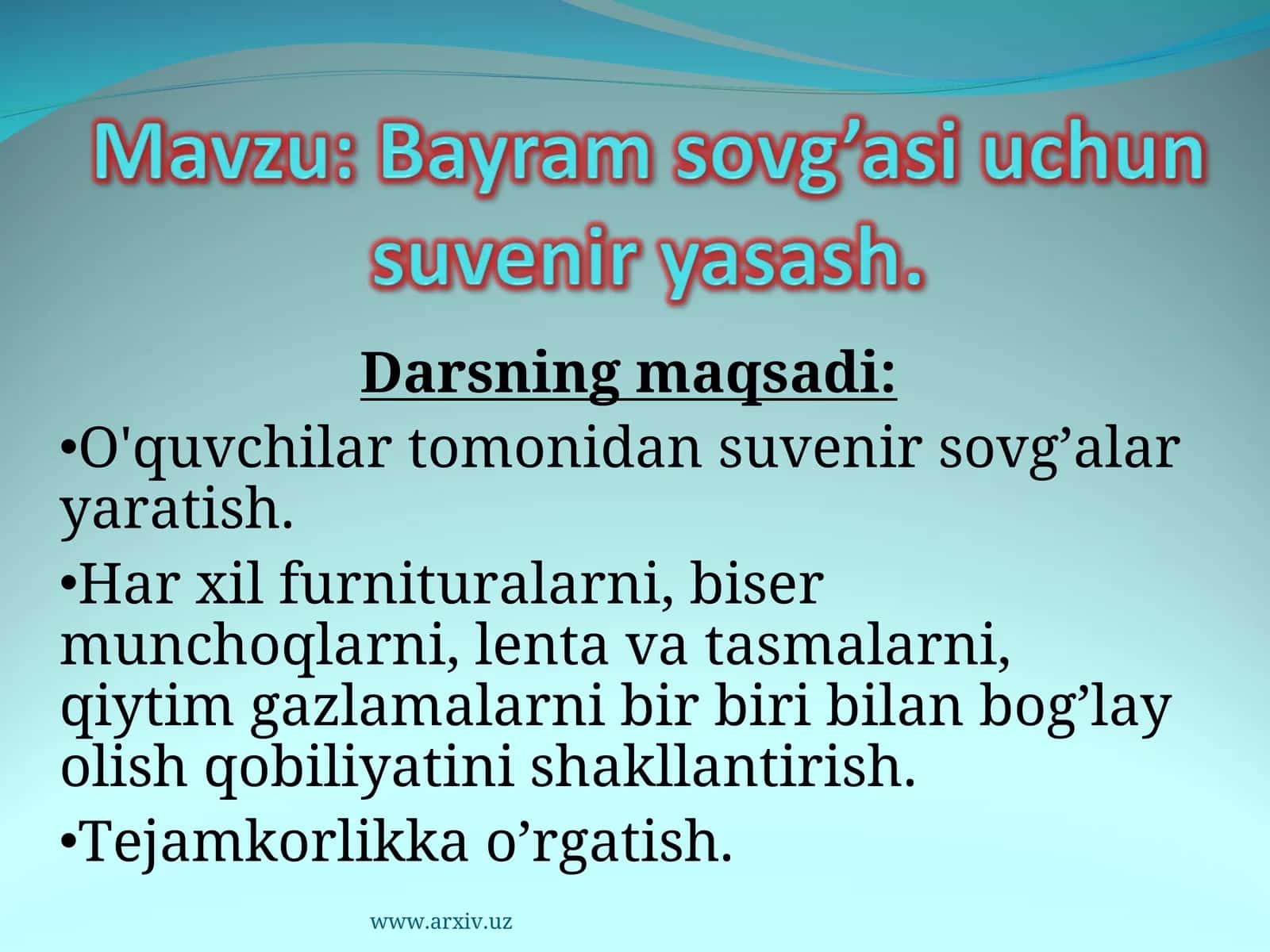 Suvenir sovg’alar yaratish 1
