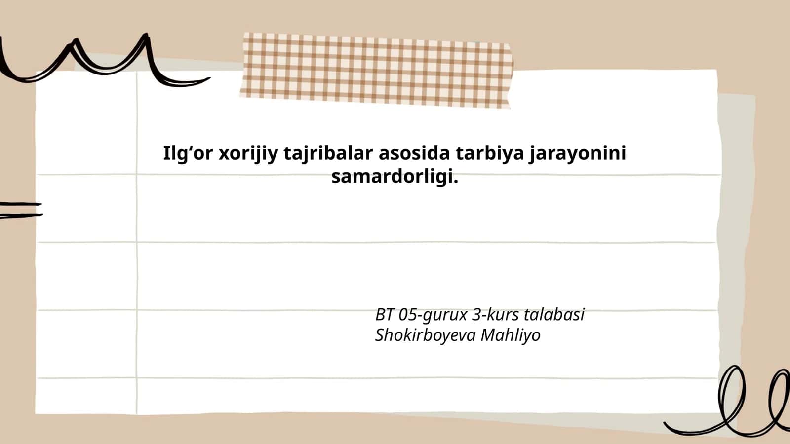 Ilgʻor xorijiy tajribalar asosida tarbiya jarayonini samardorligi 1