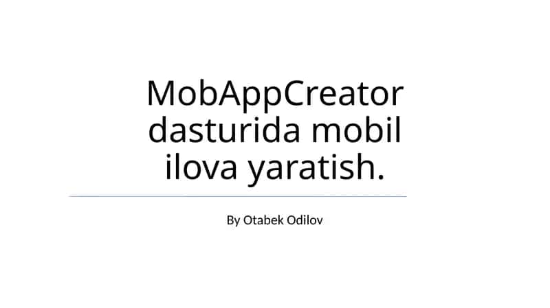 MobAppCreator dasturi 1