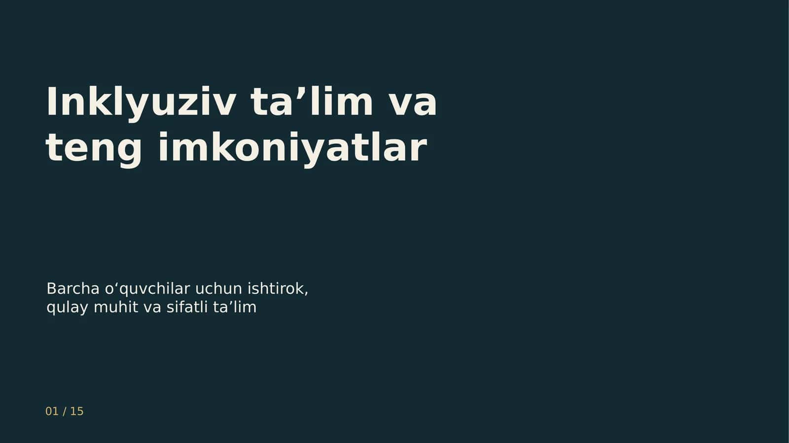 Inklyuziv ta’lim va teng imkoniyatlar 1