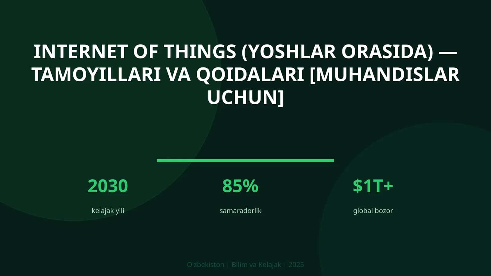 INTERNET OF THINGS (YOSHLAR ORASIDA) — TAMOYILLARI VA QOIDALARI [MUHANDISLAR UCHUN] 1