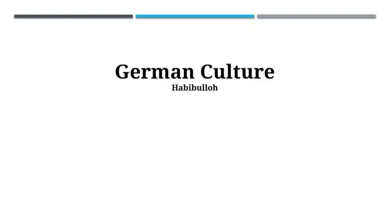 German Culture 1