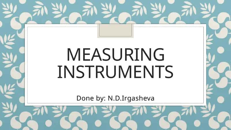 Measuring Instruments 1