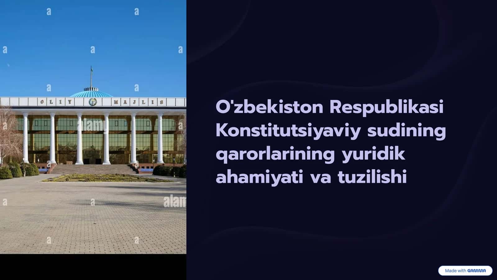 O'zbekiston Respublikasi Konstitutsiyaviy sudining yuridik ahamiyati va tuzilishi 1