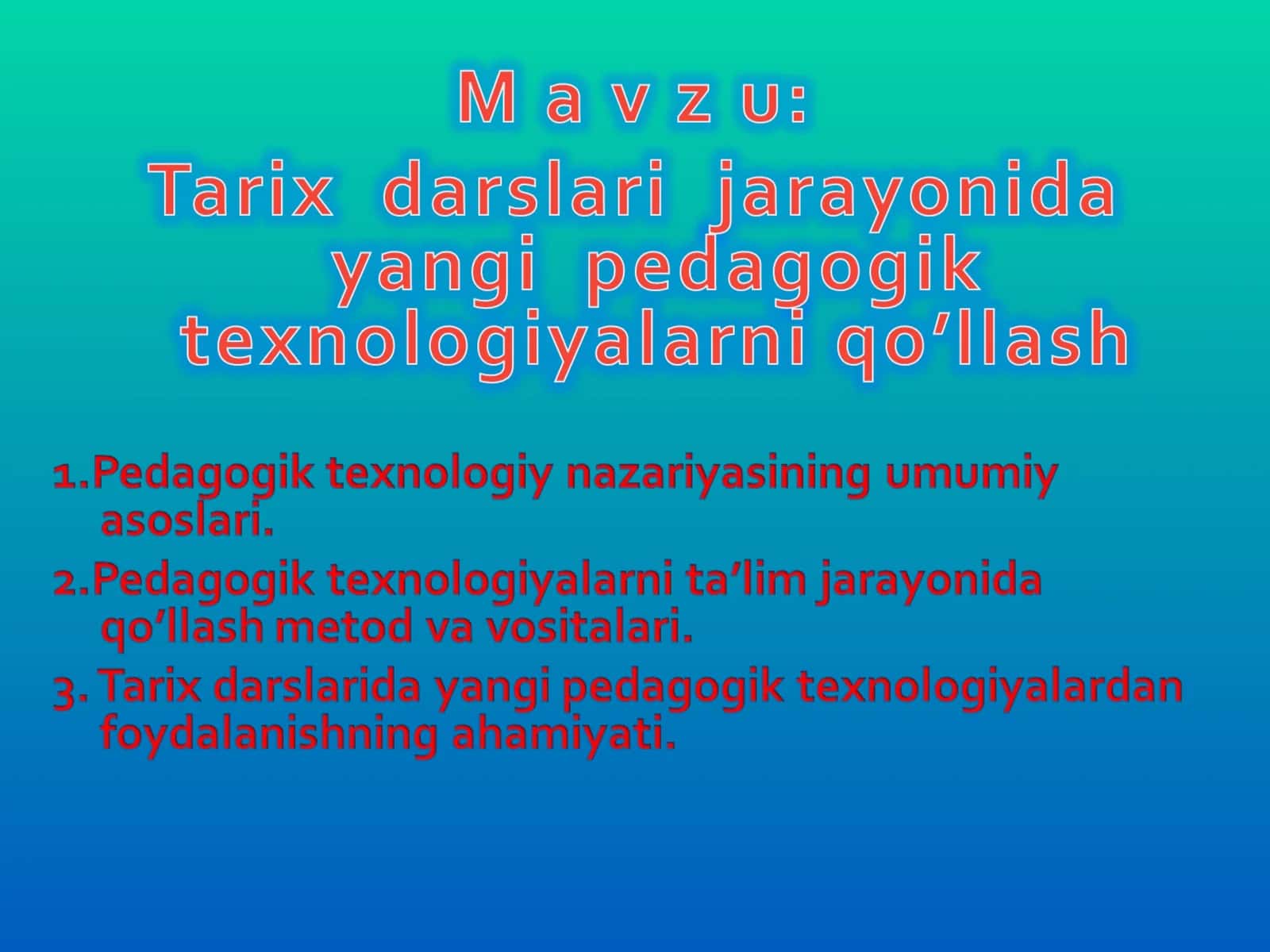 Pedagogik texnologiya 1