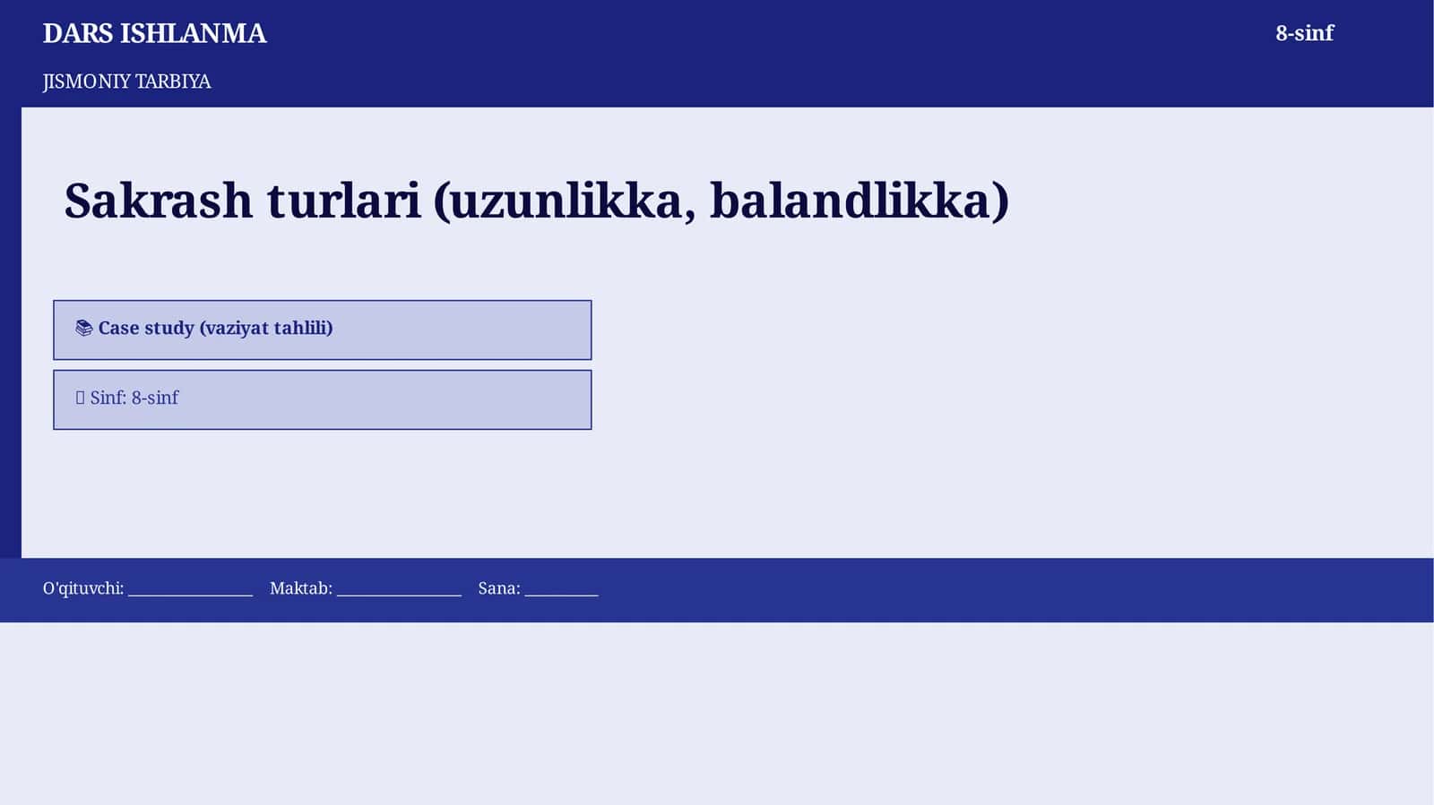 Sakrash turlari (uzunlikka, balandlikka) 1