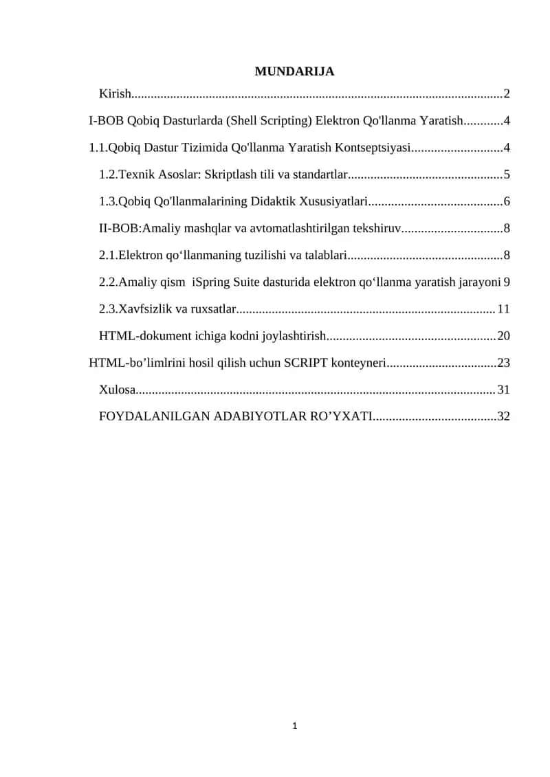 Qobiq dasturlarda elektron qo'llanma yaratish 1