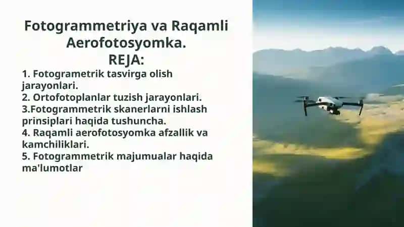 Fotogrammetriya va Raqamli Aerofotosyomka