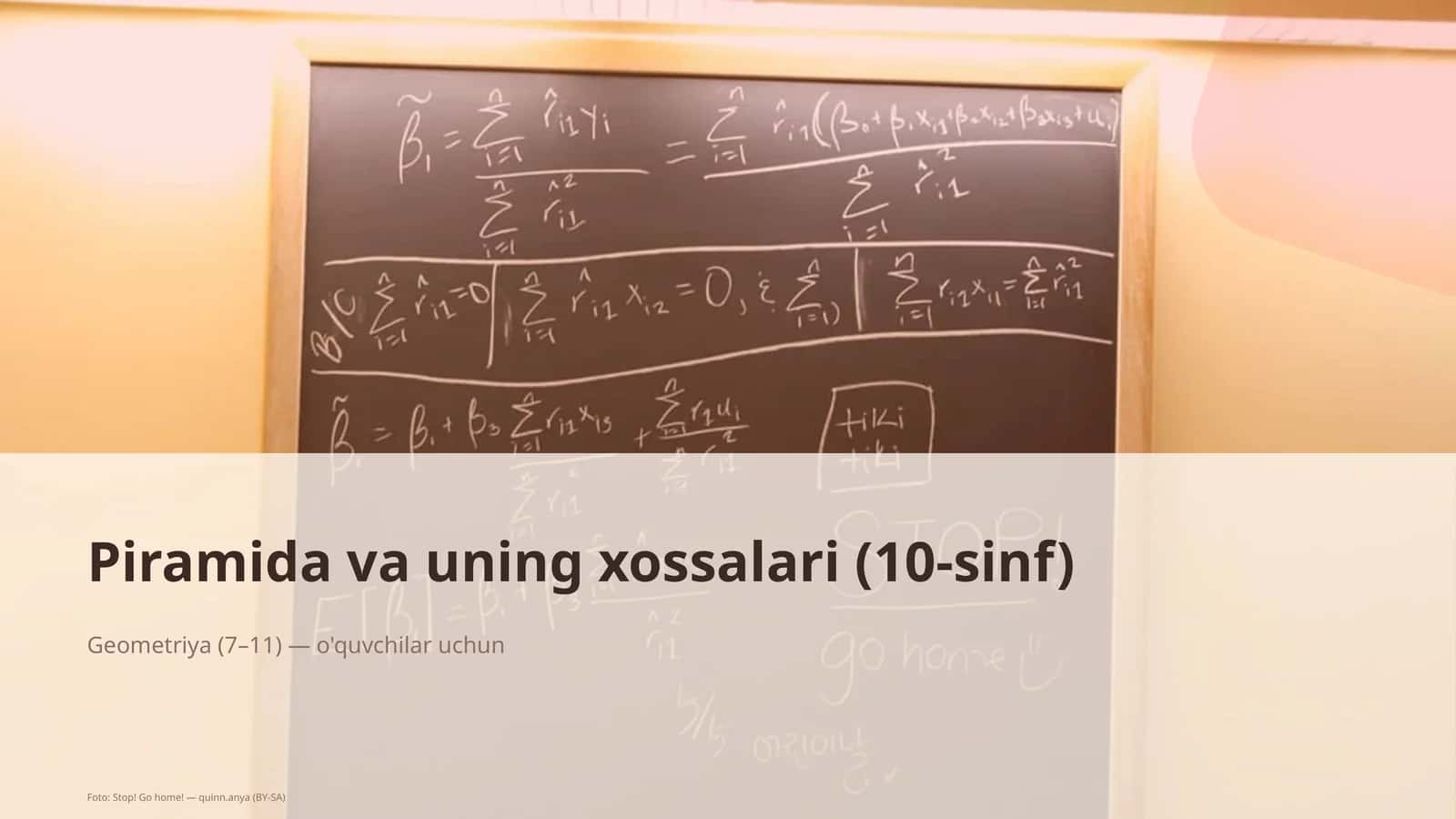 Piramida va uning xossalari (10-sinf) 1