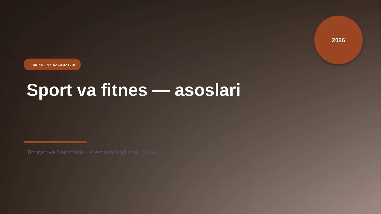 Sport va fitnes — asoslari 1