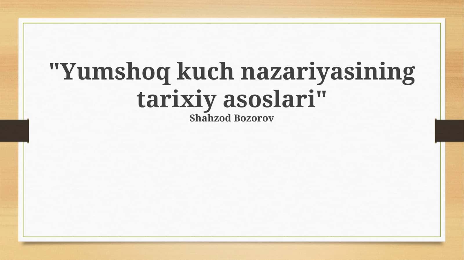 Yumshoq kuch nazariyasining tarixiy asoslari 1