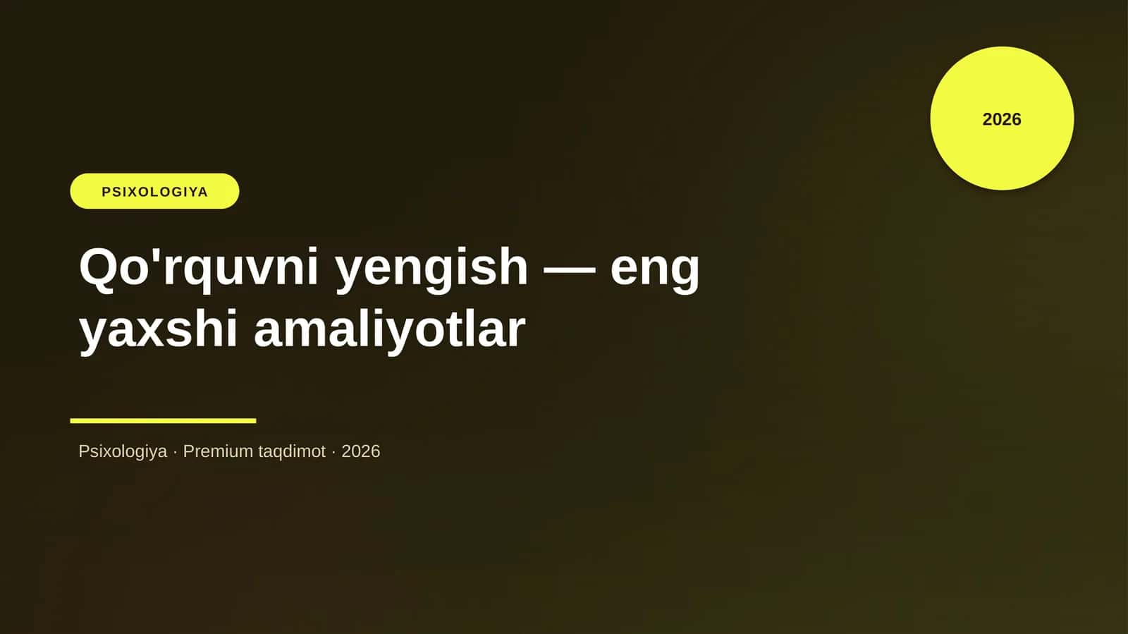 Qo'rquvni yengish — eng yaxshi amaliyotlar 1