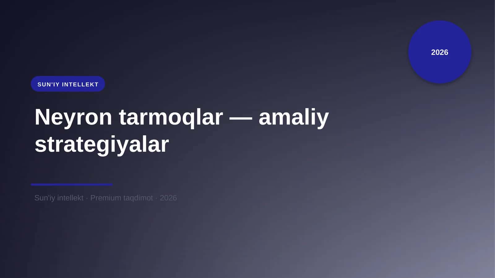 Sun'iy intellekt · Premium taqdimot 1