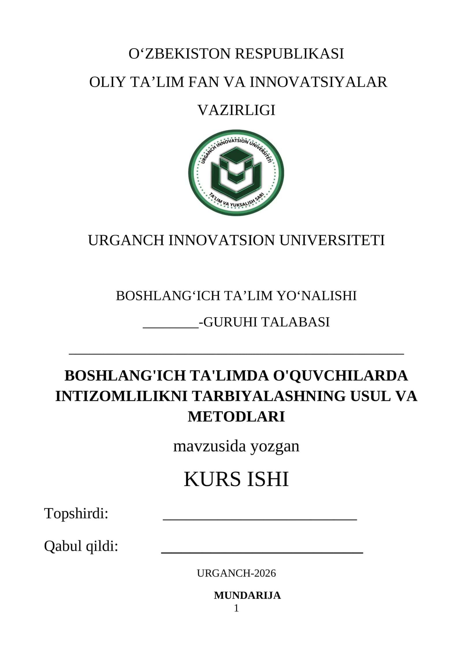 Intizomlilikni tarbiyalashning Usul va Metodlari 1