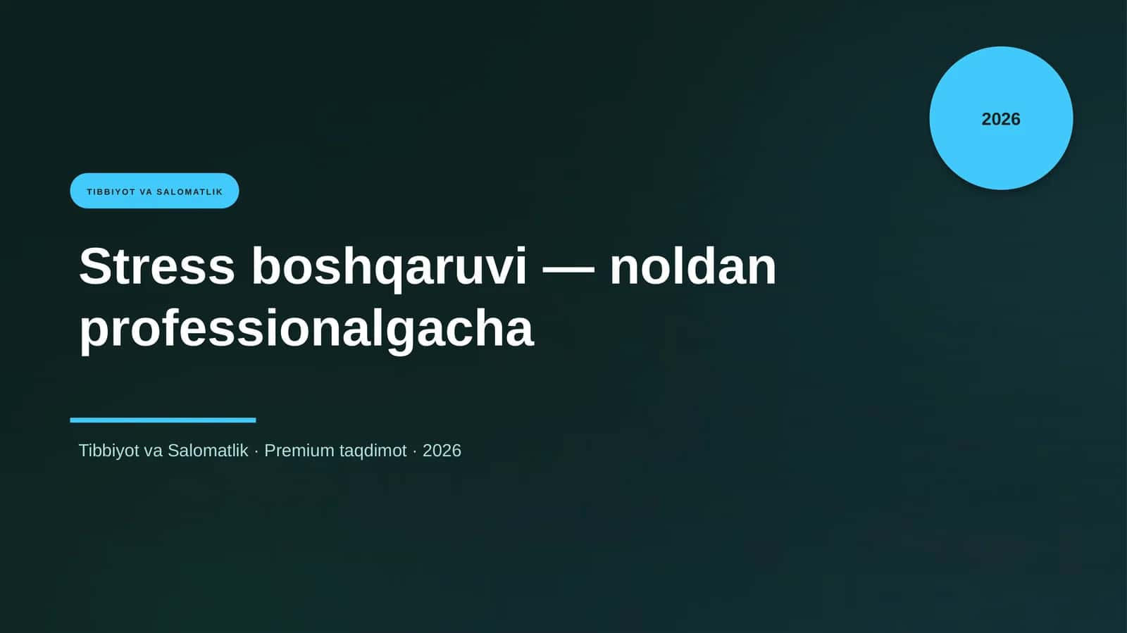 Stress boshqaruvi — noldan professionalgacha 1