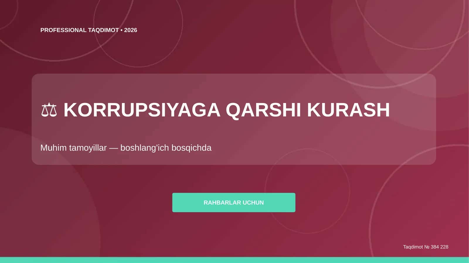KORRUPSIYAGA QARSHI KURASH 1