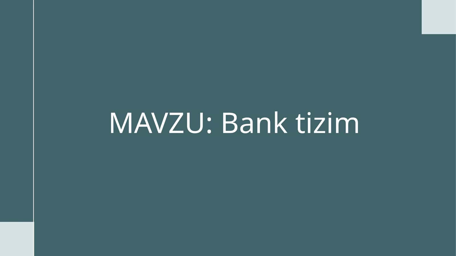 Banktizim 1