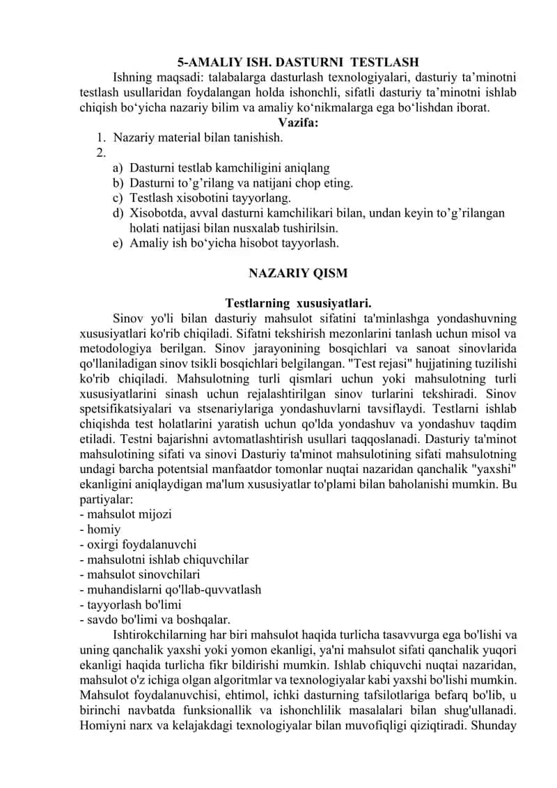 DASTURNI TESTLASH 1