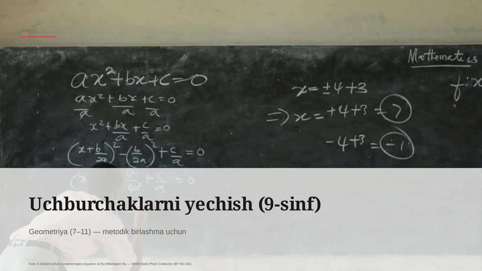 Uchburchaklarni yechish (9-sinf) 1