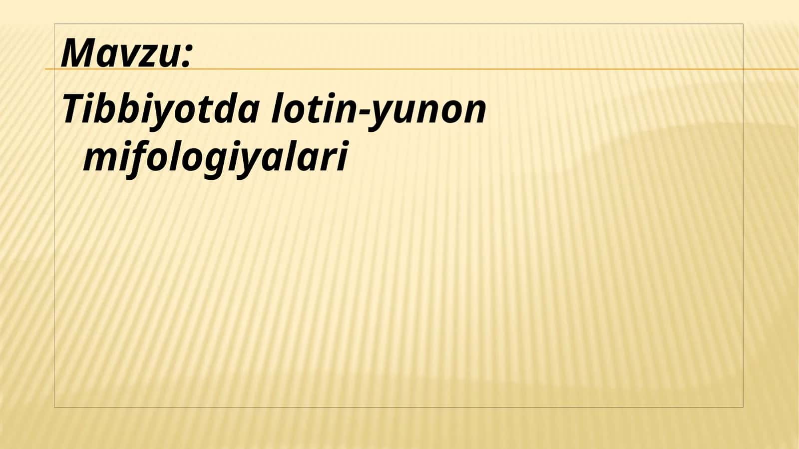 Tibbiyotda lotin-yunon mifologiyalari 1