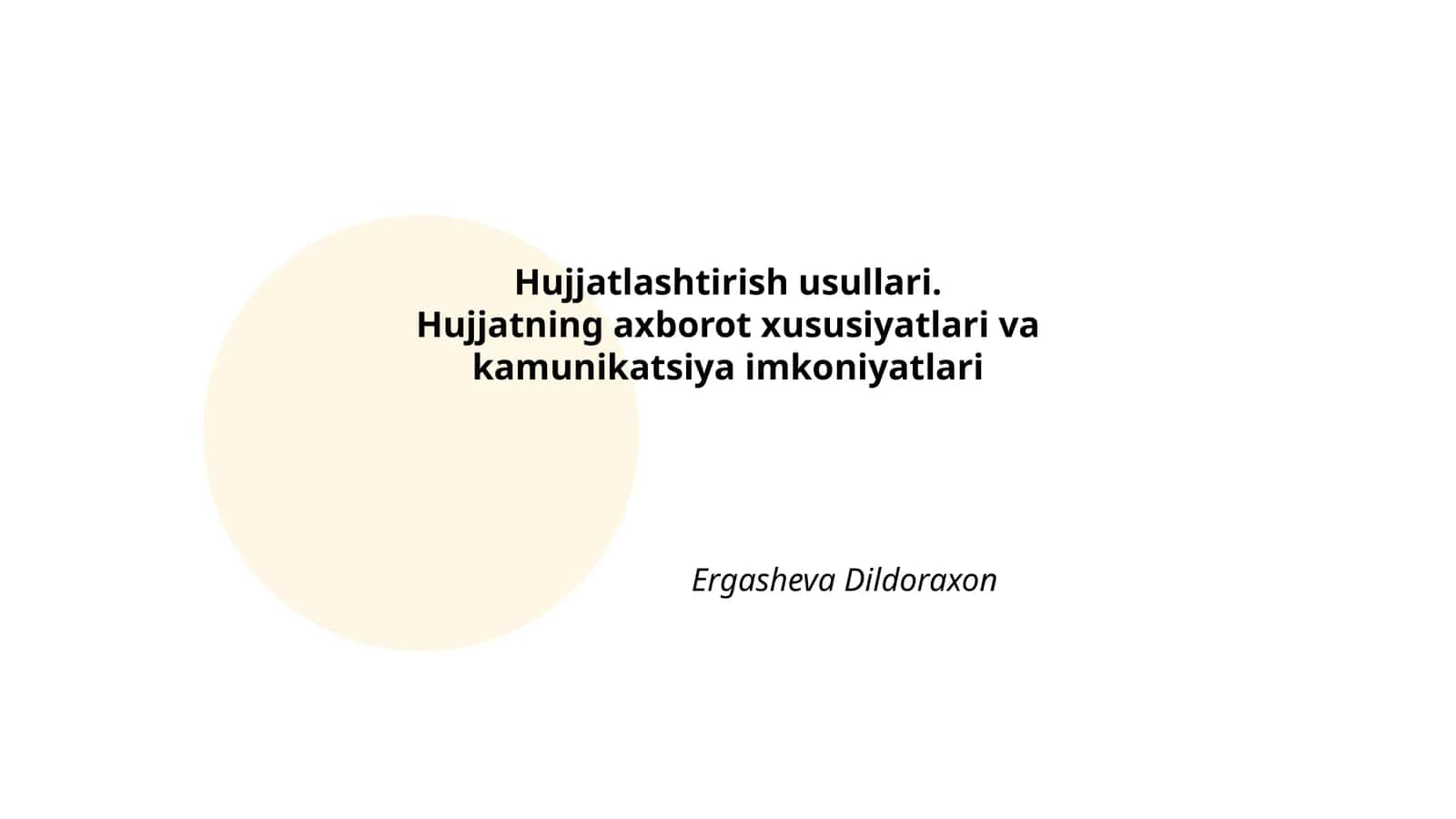 Hujjatlashtirish usullari 1