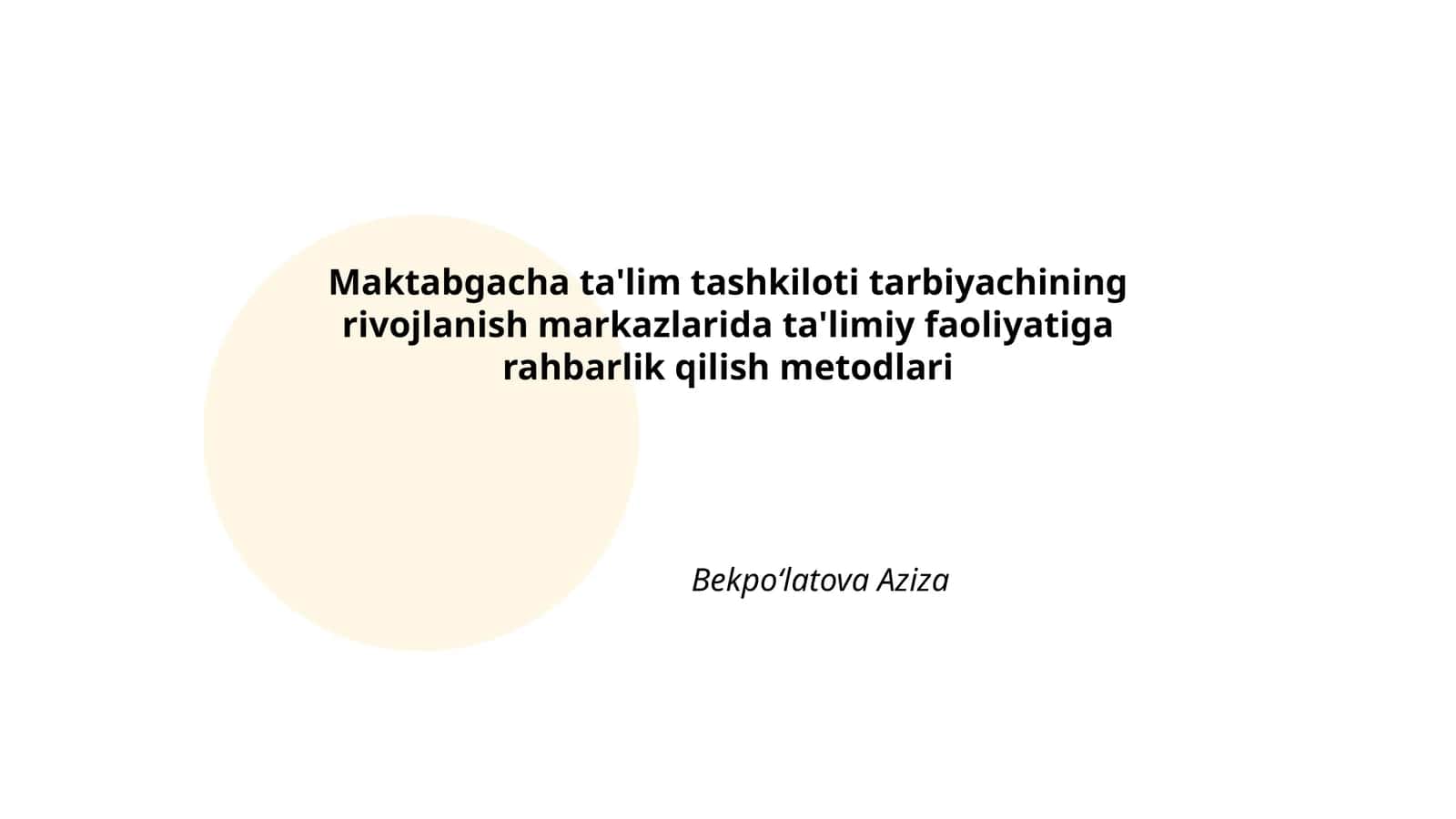 Ta'limiy faoliyatga rahbarlik qilish metodlari 1