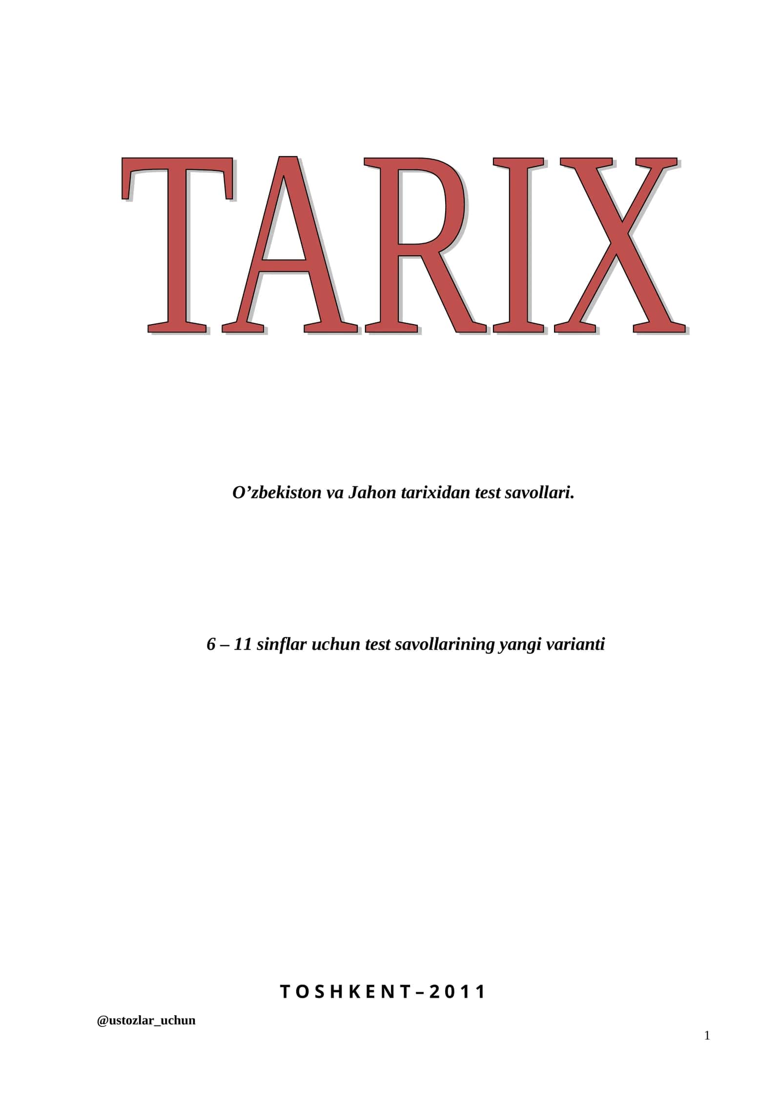 6-sinf tarix test savollari 1