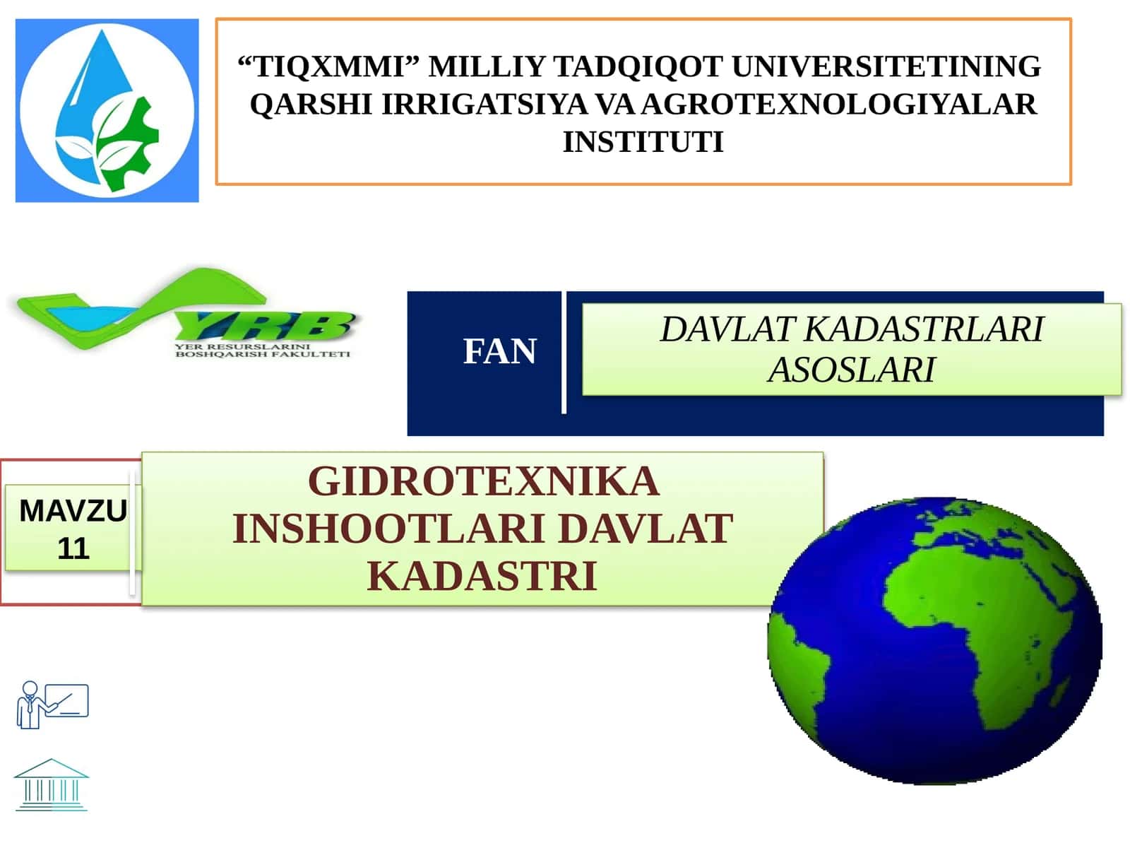 GIDROTEXNIKA INSHOOTLARI DAVLAT KADASTRI 1