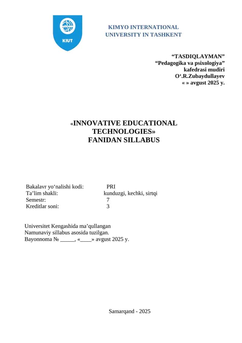 INNOVATIVE EDUCATIONAL TECHNOLOGIES 1