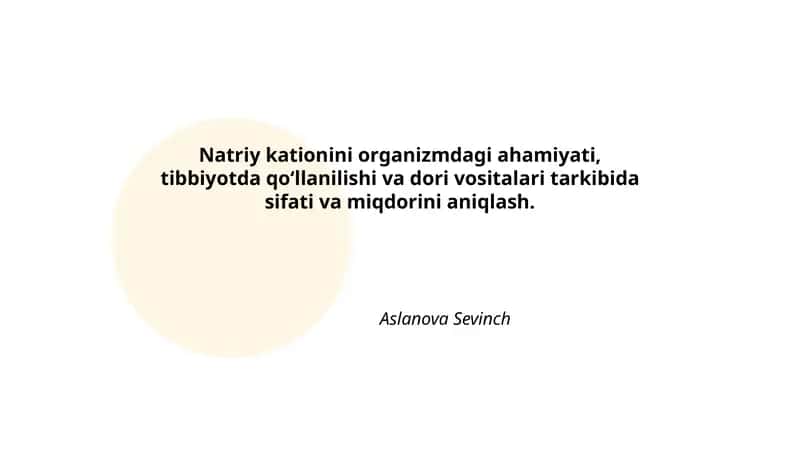 Natriy kationining (Na+) 1