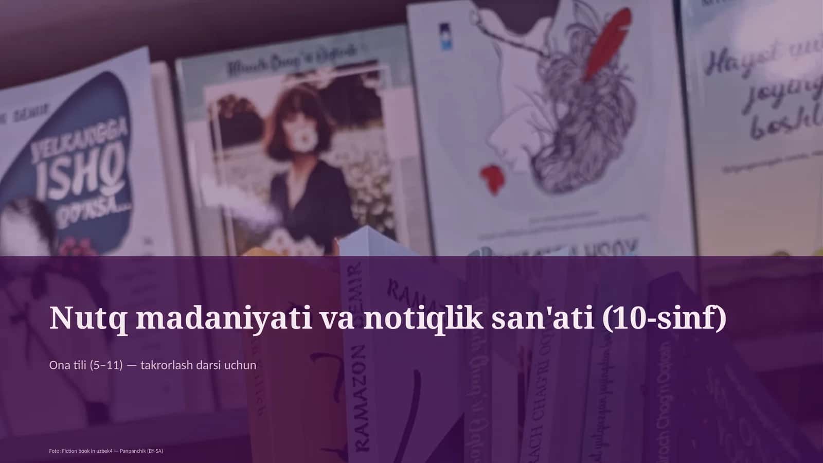 Nutq madaniyati va notiqlik san'ati (10-sinf) 1