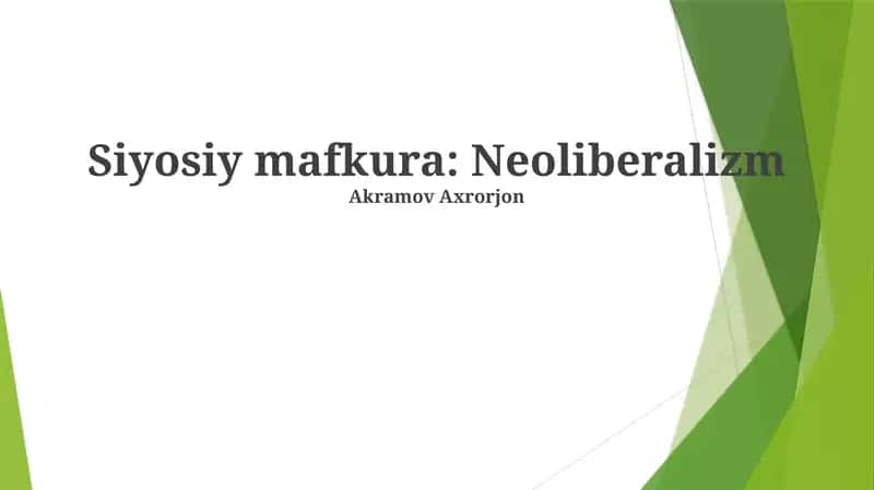 Neoliberalizmning muvaffaqiyatlari va kamchiliklari 1