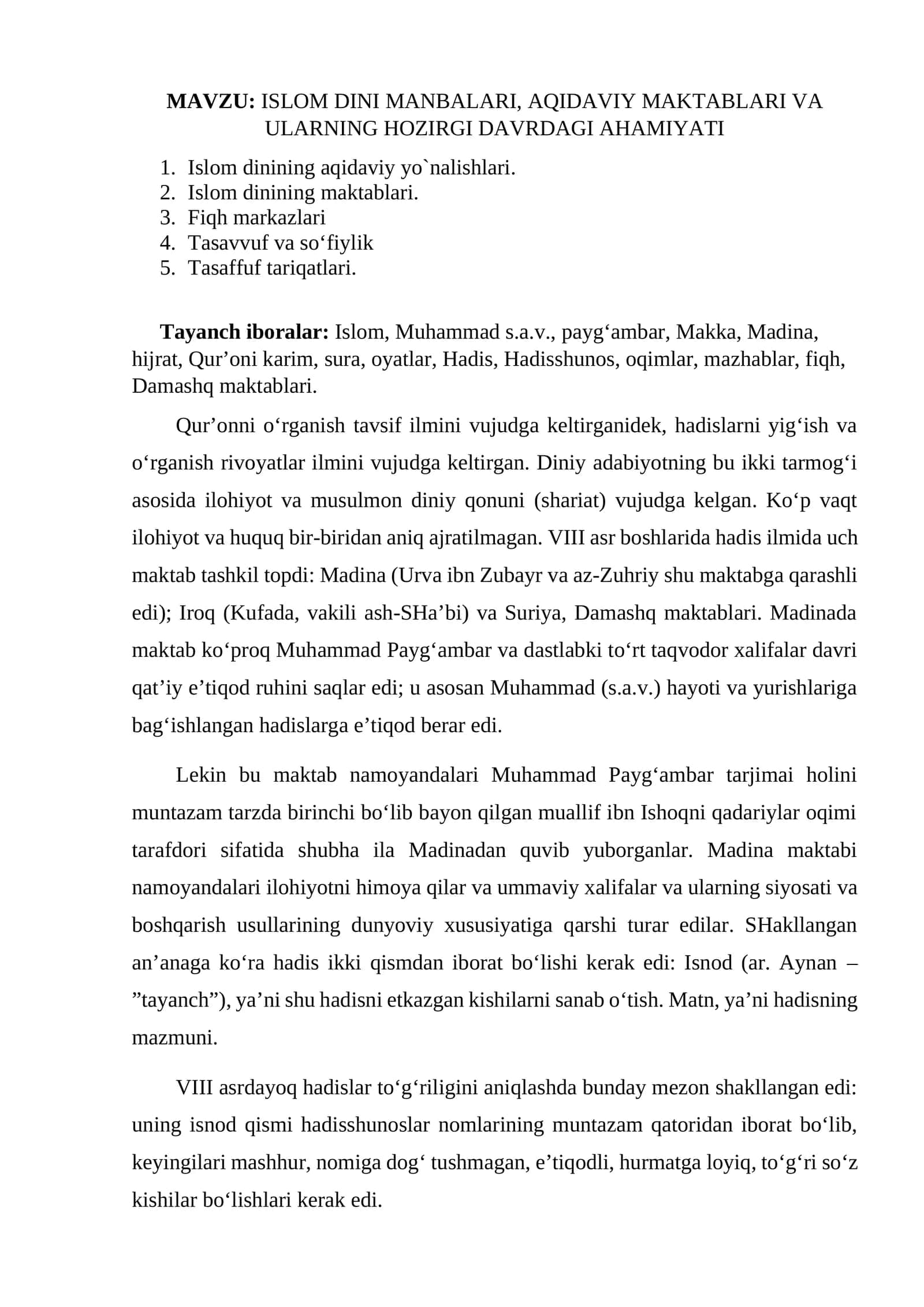 ISLOM DINI MANBALARI 1