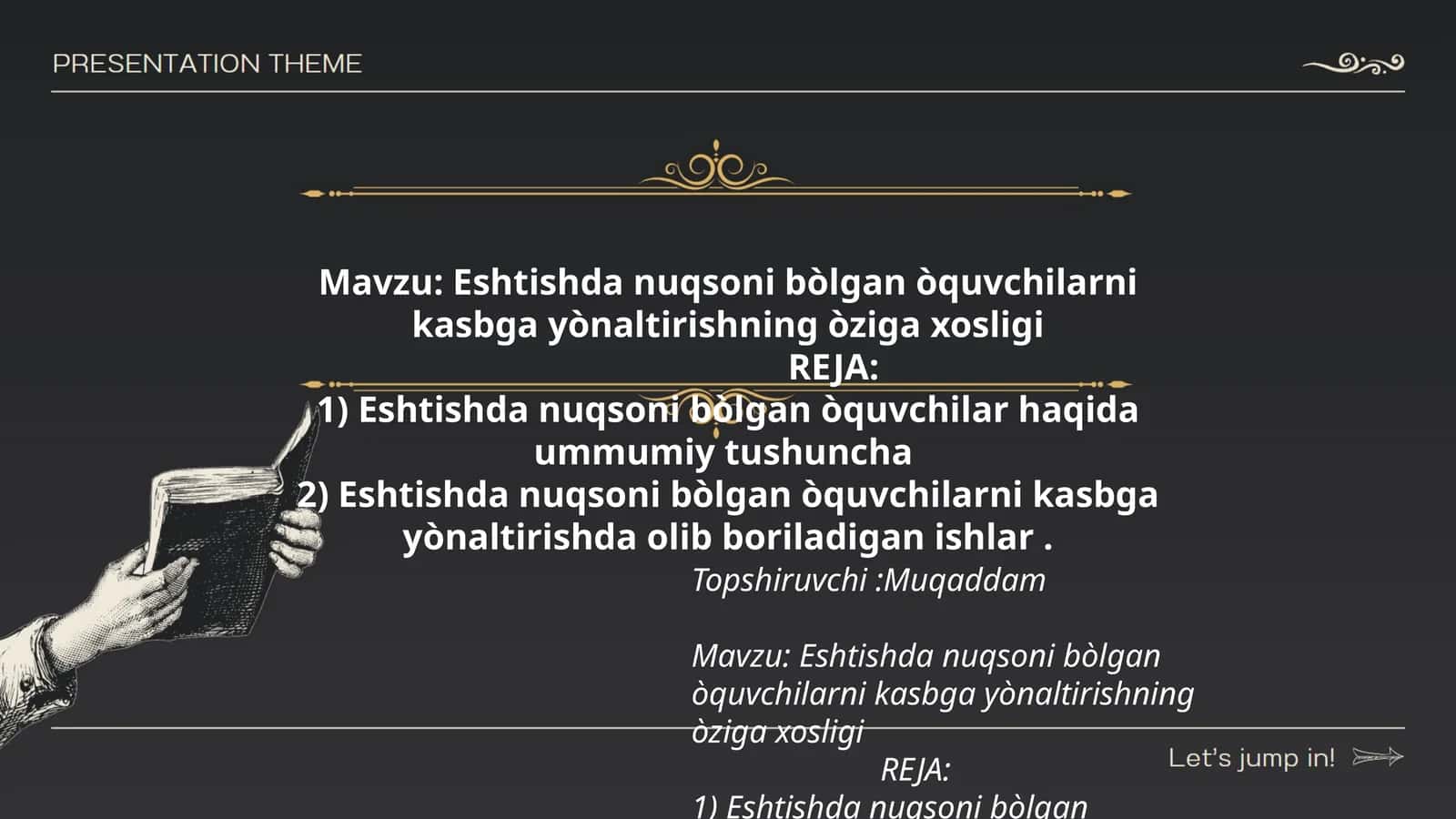 Eshtishda nuqsoni bòlgan òquvchilarni kasbga yònaltirishning òziga xosligi 1