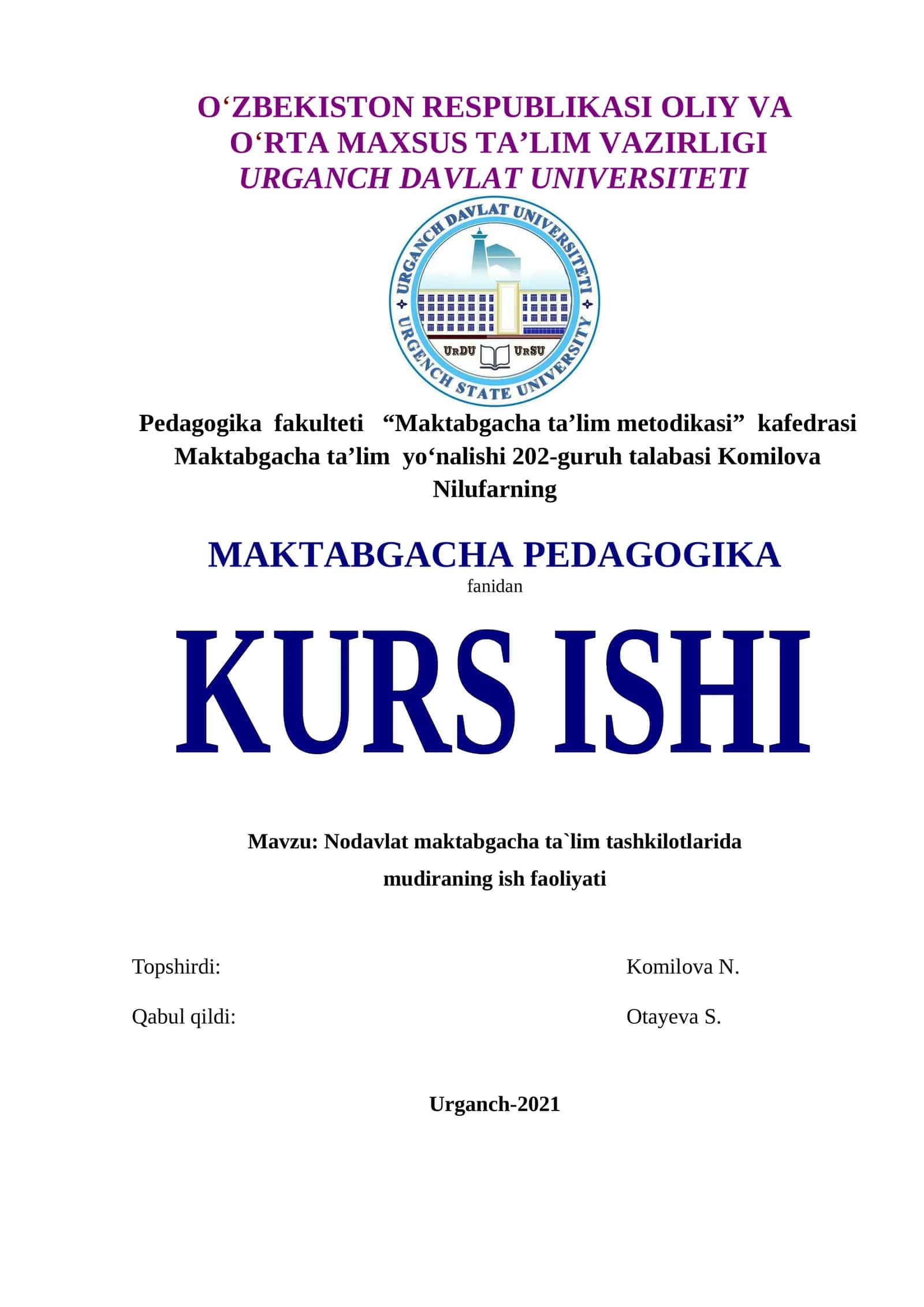 KURS ISHI 1