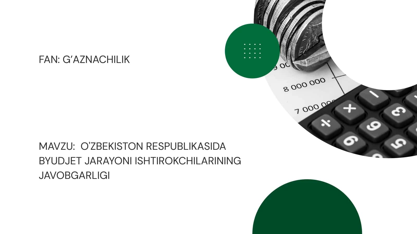 O'zbekiston Respublikasida byudjet jarayoni ishtirokchilarining javobgarligi 1