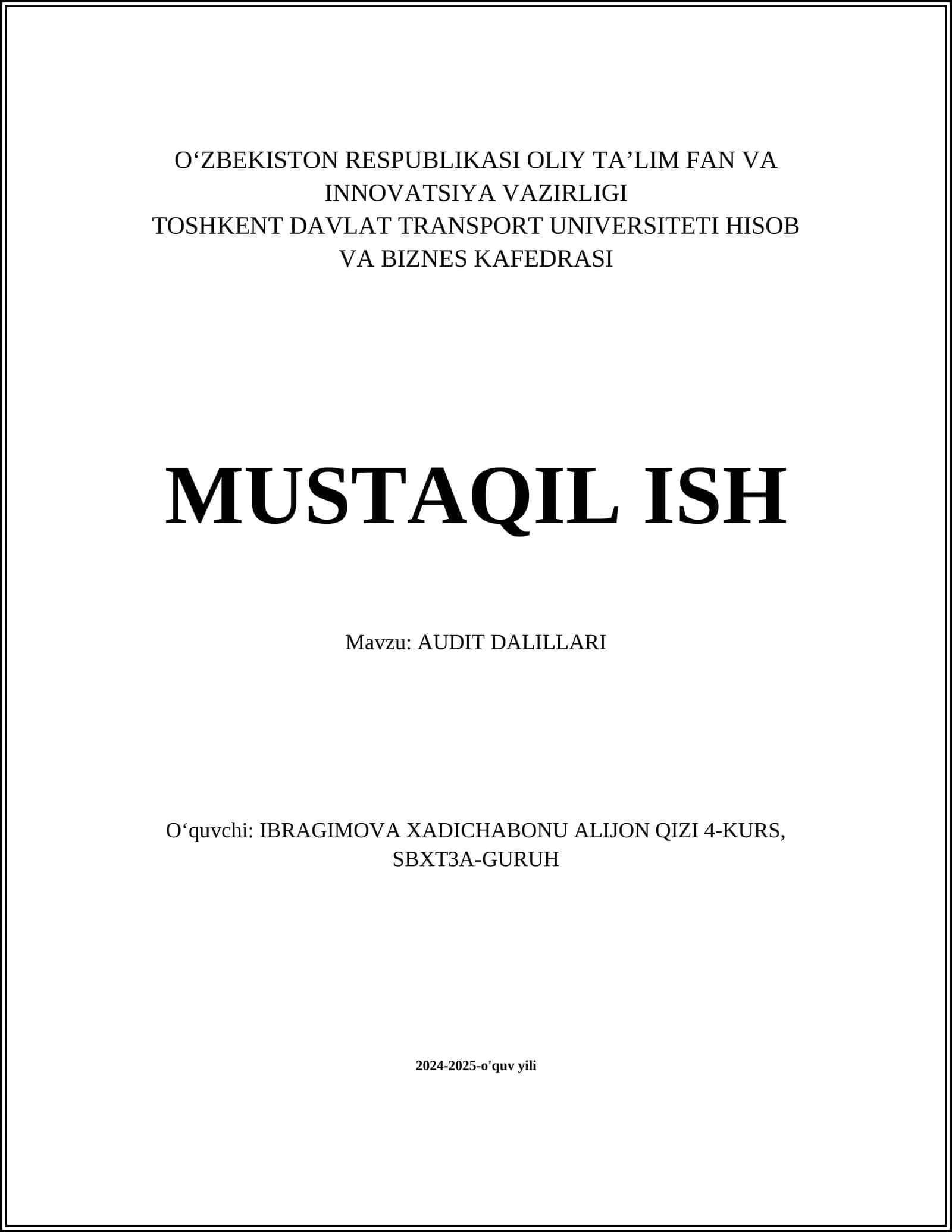 AUDIT DALILLARI 1