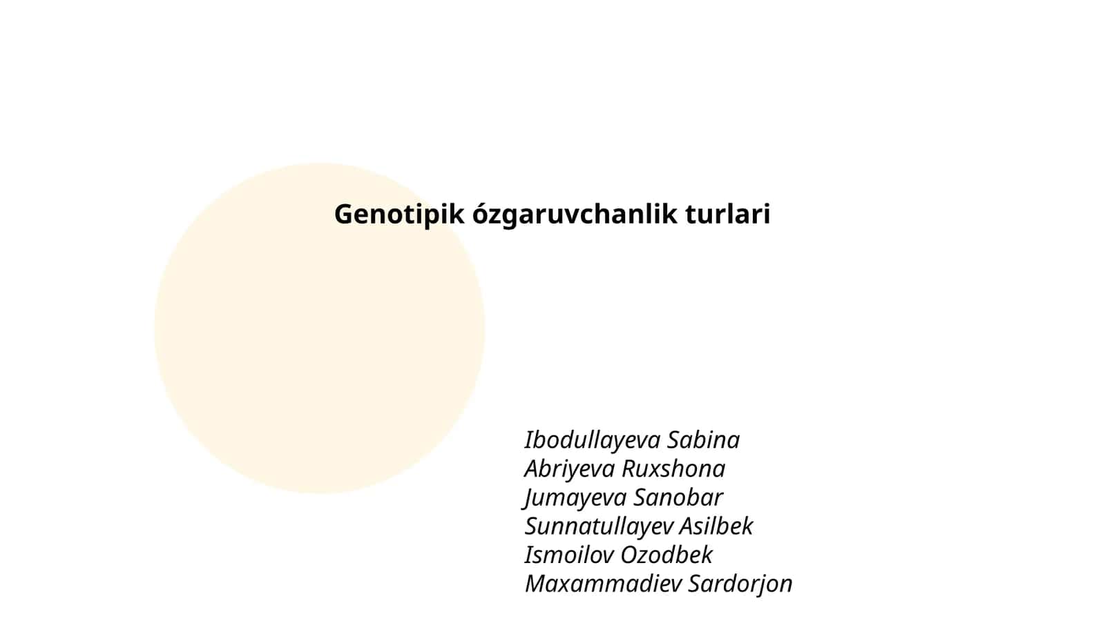 Genotipik ózgaruvchanlik turlari 1