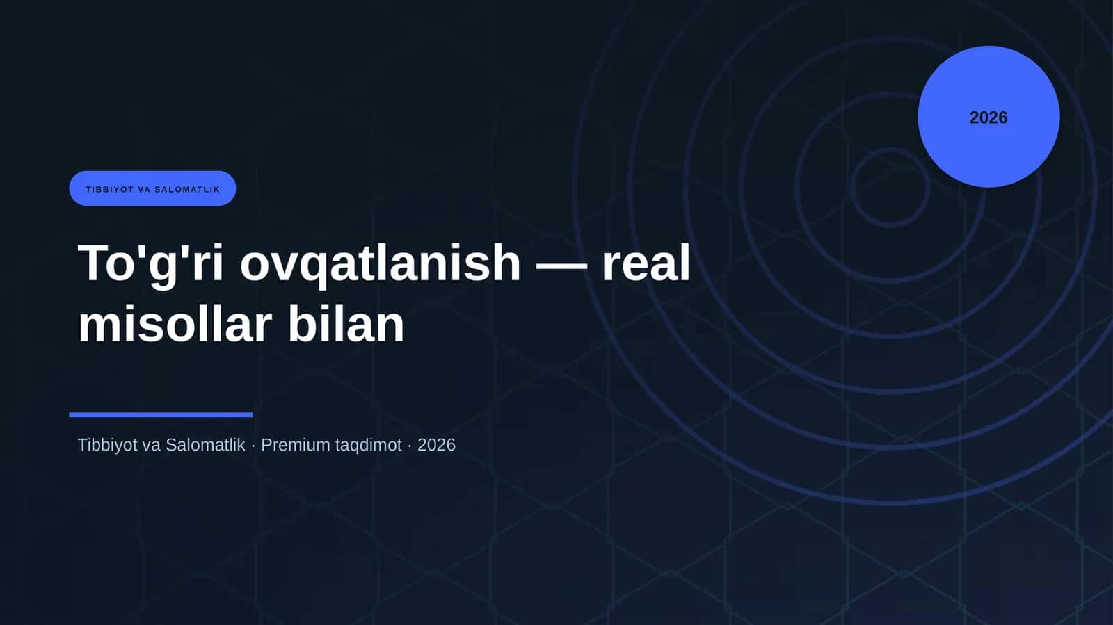 To'g'ri ovqatlanish — real misollar bilan 1
