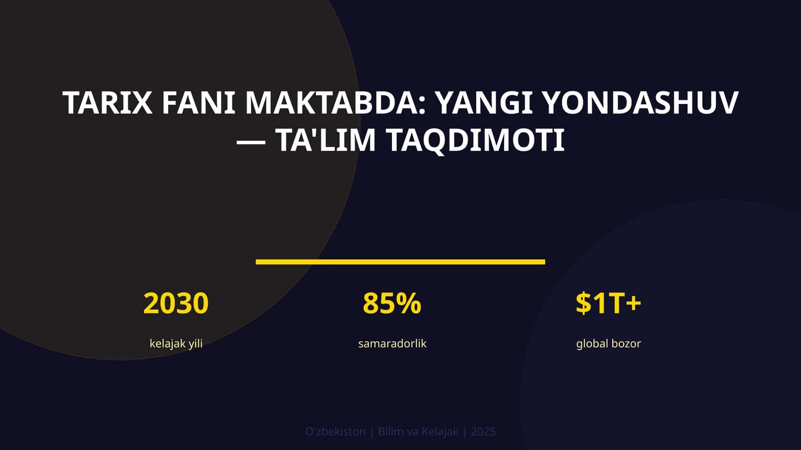 Tarix fani maktabda: yangi yondashuv - ta'lim taqdimoti 1