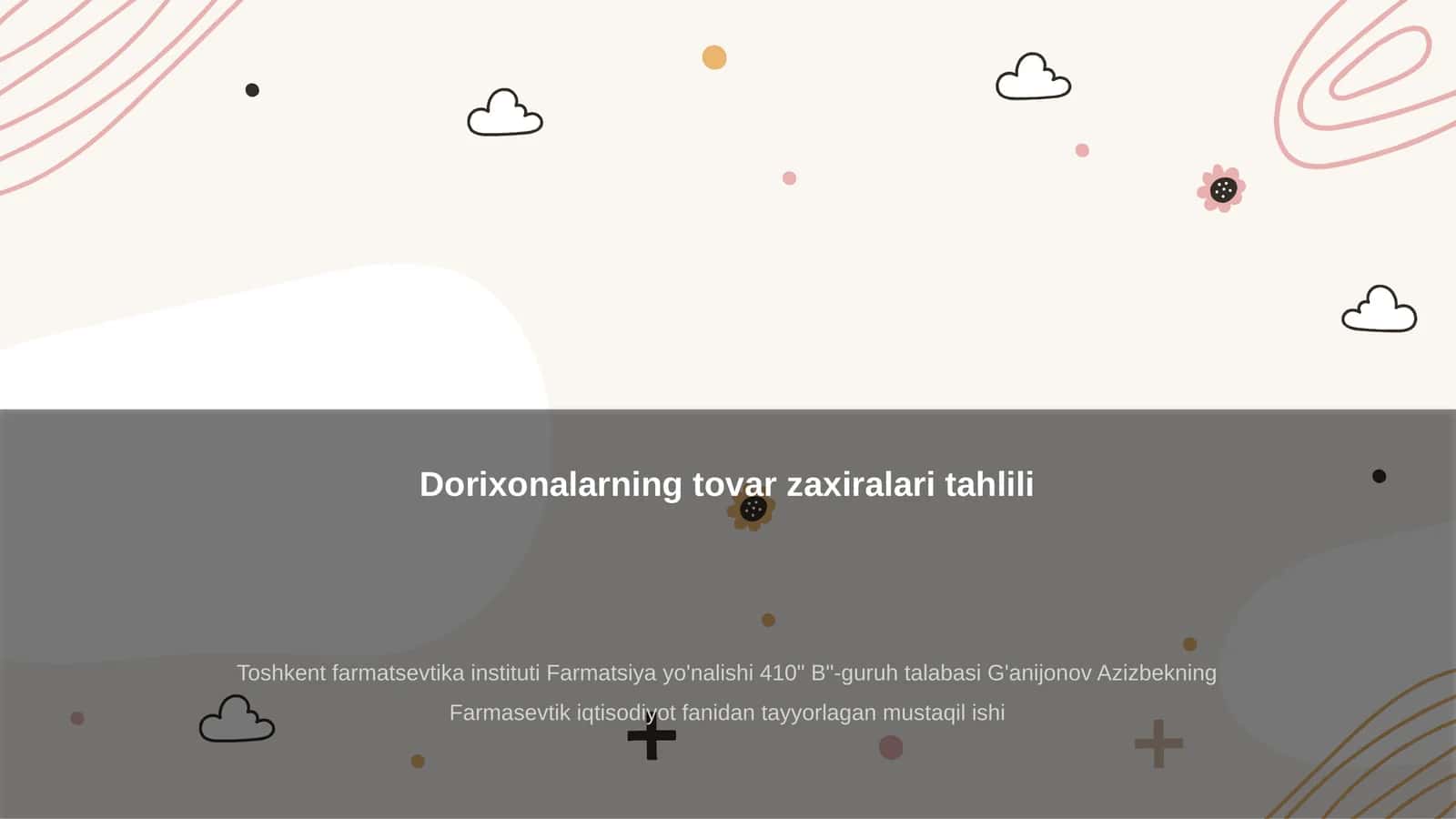 Dorixonalarning tovar zaxiralari tahlili 1