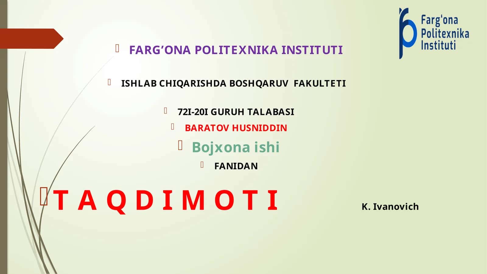 ISHLAB CHIQARISHDA BOSHQARUV FAKULTETI 1