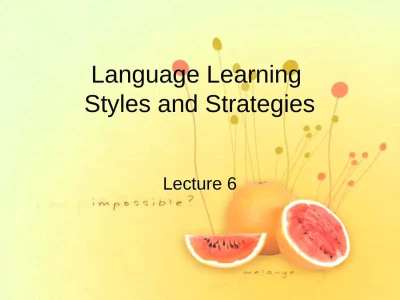 Language Learning Styles and Strategies 1