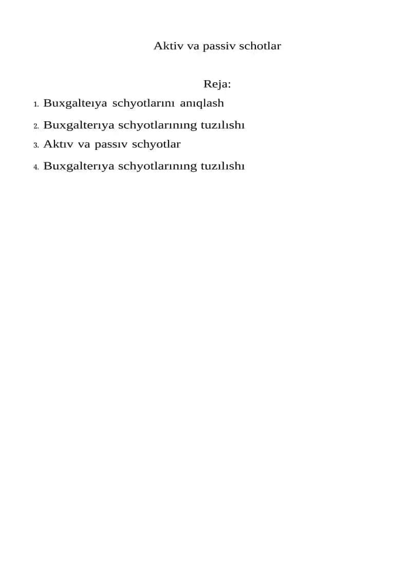 Buxgalteriya schyotlari