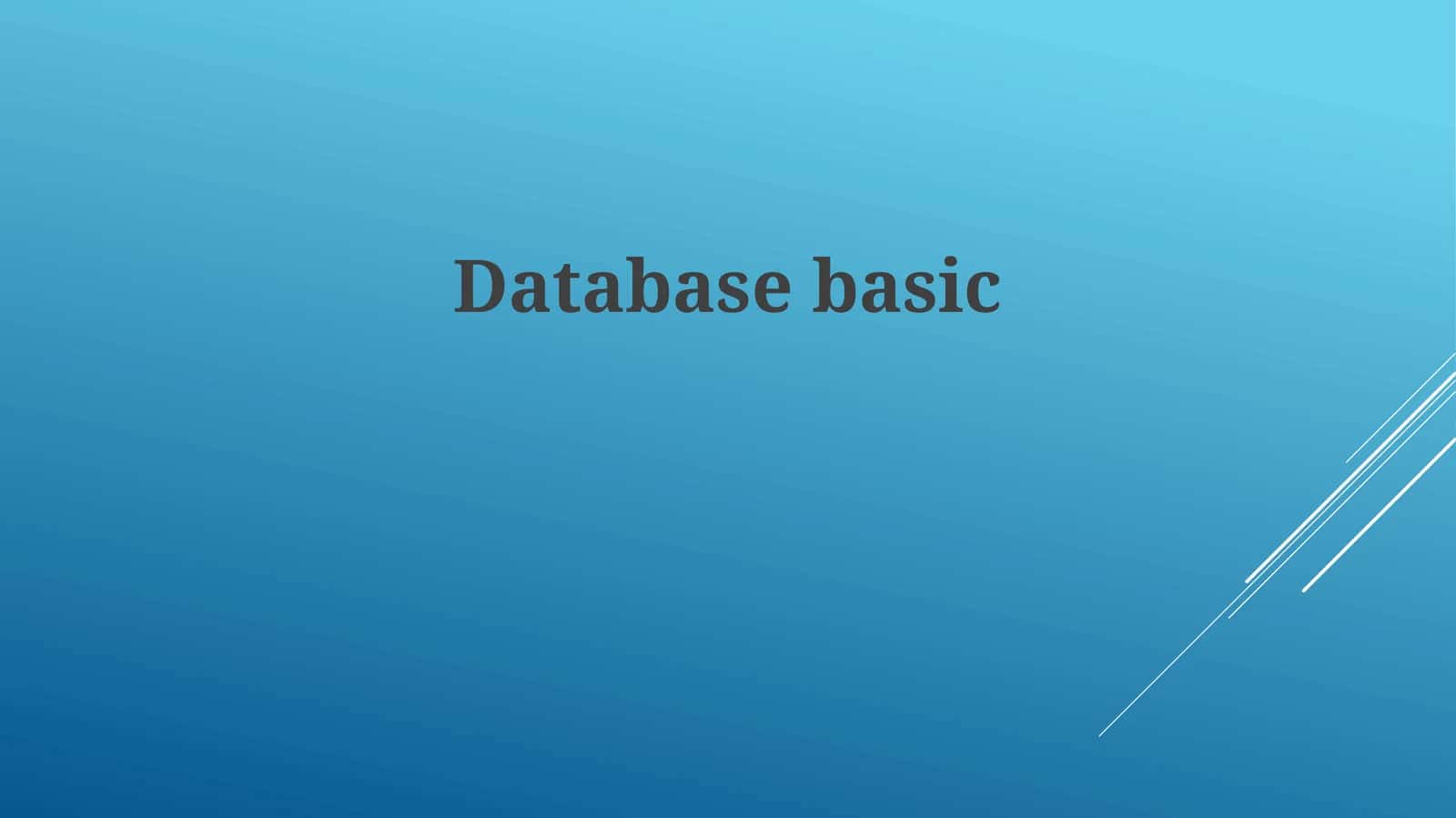 Database basic 1
