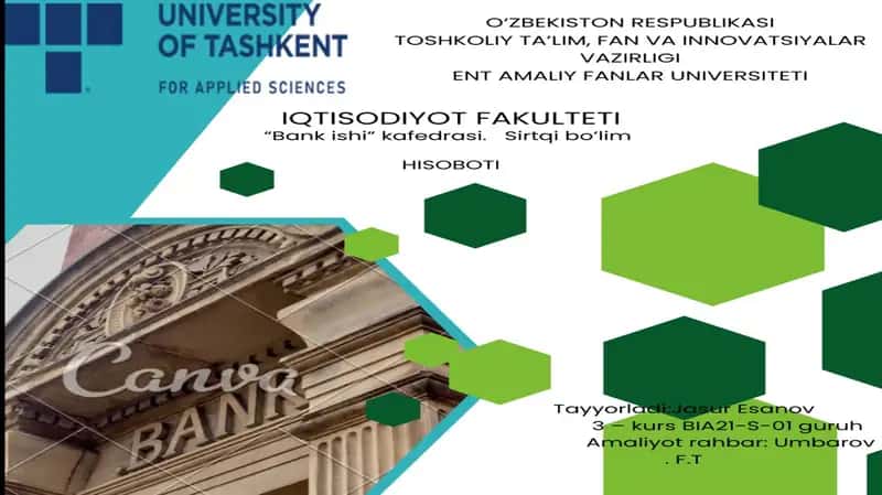 Banklarda Depozit operatsiyalarni tashkil qilish 1