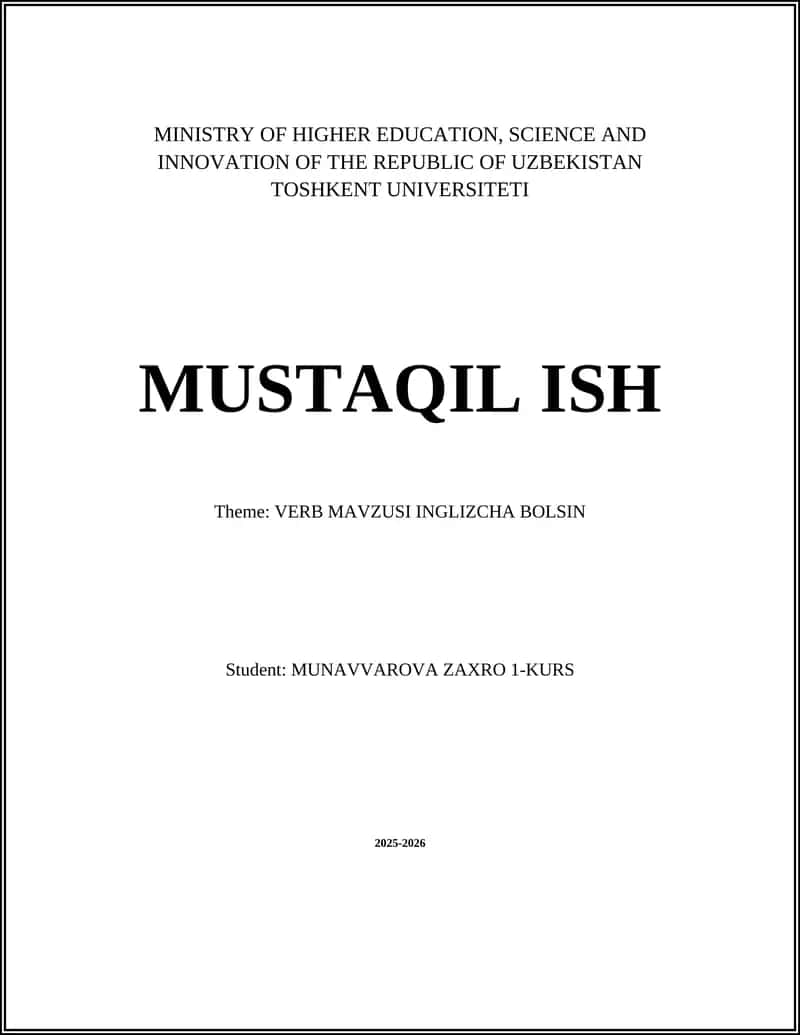 VERB MAVZUSI INGLIZCHA BOLSIN 1