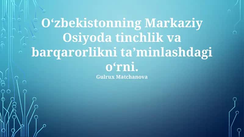 Mintaqaviy hamkorlik tashabbuslari 1