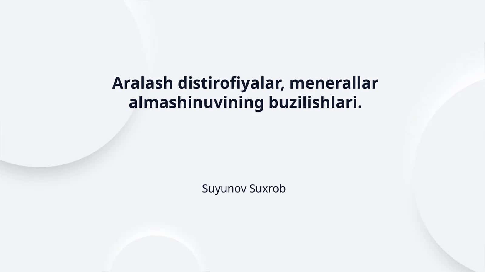 Aralash distirofiyalar, menerallar almashinuvining buzilishlari. 1