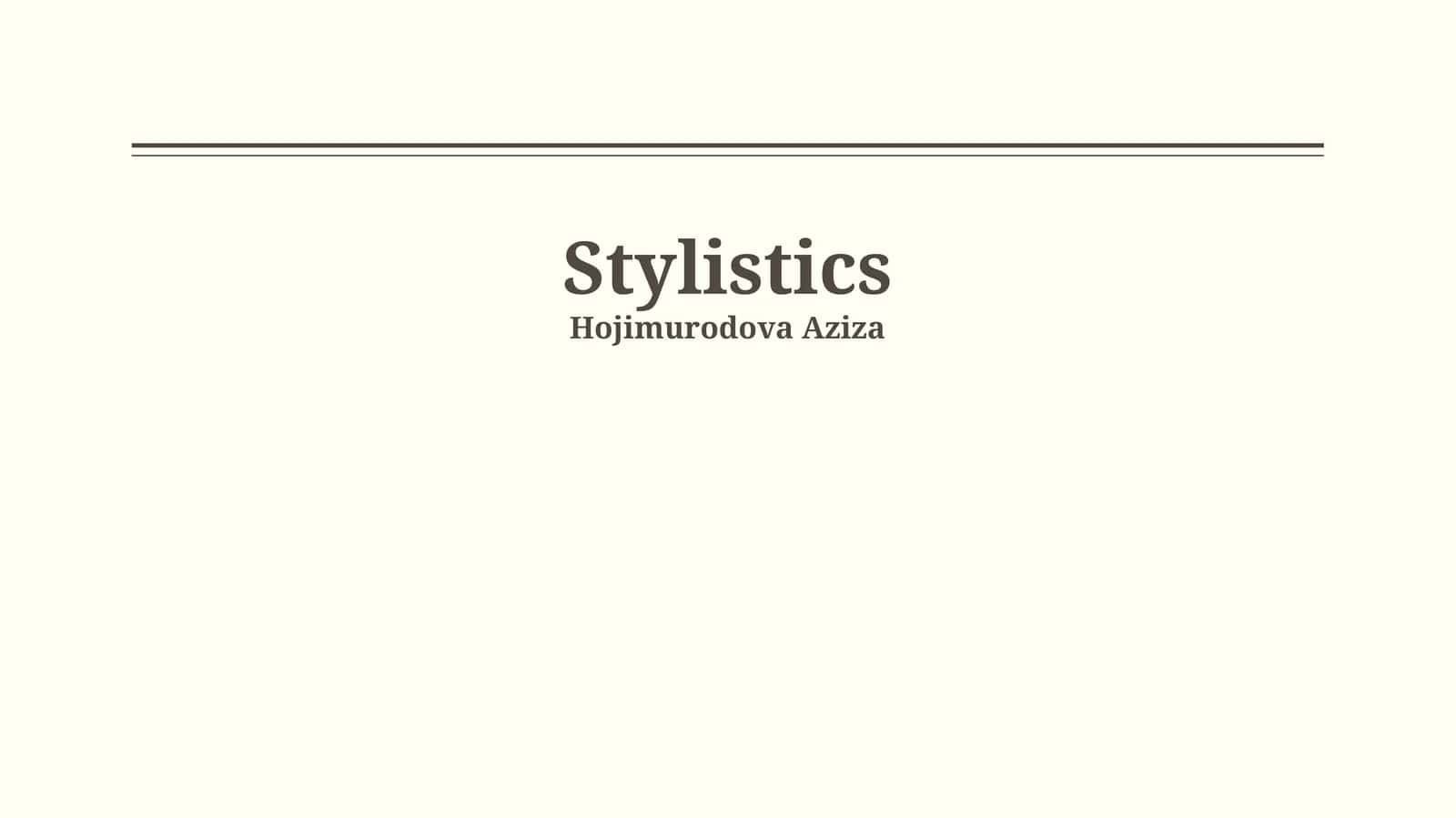 Stylistics 1